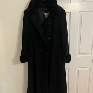 Marvin Richard’s Black Coat with Fur Trim